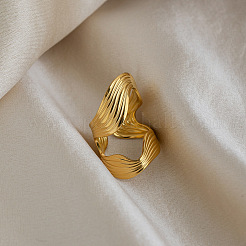 Anillos abiertos de acero inoxidable 304 irregulares para esposas&nbsp;EA3390-1