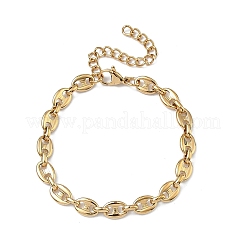 Bracciali a catena in acciaio inossidabile 304 con chicchi di caffè per donna&nbsp;BJEW-B169-02G