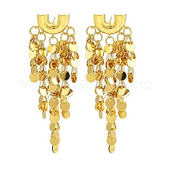 Orecchini a bottone con fiocchi lucidi e nappe in ottone glitterato&nbsp;EJEW-Q391-18G