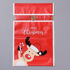 クリスマス巾着ギフトバッグ  蝶ネクタイ付きのグッドバッグ  パーティーは、ギフトラッピングを好む  レッド  23（±2cm）x15x0.01cm  約45~50個/袋&nbsp;ABAG-G008-A01-06
