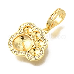 Латунные микро-паве прозрачные кубические цирконии европейские подвески-шармы KK-K388-55G
