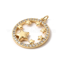 Латунные микропаве прозрачные подвески с фианитом&nbsp;KK-K419-06G