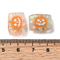 Матовые прозрачные смоляные бусины на Хэллоуин RESI-A048-01A