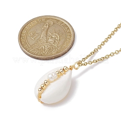 Collier pendentif coquillage naturel avec chaînes en acier inoxydable 304&nbsp;NJEW-JN04471