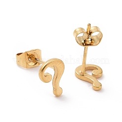 Boucles d'oreilles à tige en acier inoxydable 304 en forme de point d'interrogation pour femmes et hommes&nbsp;EJEW-G318-06G