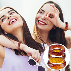 3 Stück 3 Stile Harz Armreifen für Frauen&nbsp;BJEW-UN0001-99B