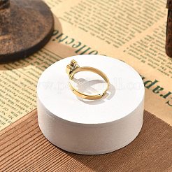 女性用304ステンレススチール調節可能リング  ゴールドカラー  サボテン  内径：17mm  サボテン：11x7mm&nbsp;RJEW-F169-01G-05
