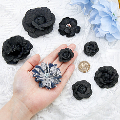 10 pièce 7 styles de fleurs en denim pour vêtements&nbsp;DIY-HS0001-82C