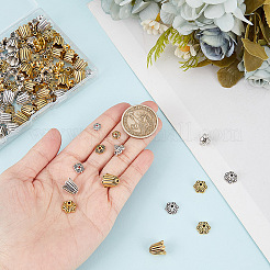 160 шт. 8 стиля филигранных бусин-колокольчиков в тибетском стиле TIBE-GO0001-04