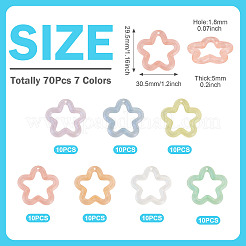 70 шт. 7-х цветные прозрачные светящиеся акриловые подвески&nbsp;TACR-TA0001-65