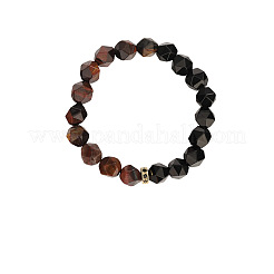 Natürliche Tigerauge- und Obsidian-Perlenarmbänder zum Stretch für Damen und Herren&nbsp;WG6996F-01
