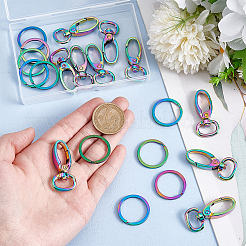 20 шт. 2-х видов овальных поворотных застежек из сплава с карабином для шнурка FIND-PH0026-93