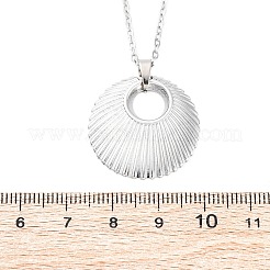 Плоские круглые подвески из нержавеющей стали 304 NJEW-M096-05P