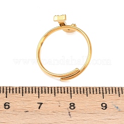 Offene Manschettenringe aus 304 Edelstahl mit Mikropflaster und Zirkonia&nbsp;LS-RJEW-D336-01G-03
