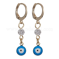 Серьги-кольца с латунной эмалью и сглазом EJEW-JE05292