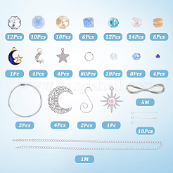 Kit fai da te per realizzare acchiappasole da appendere a forma di sole e luna&nbsp;DIY-SC0031-19