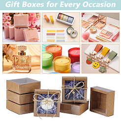 Cajas de regalo de cartón y papel kraft con cajones&nbsp;CON-WH0085-129B