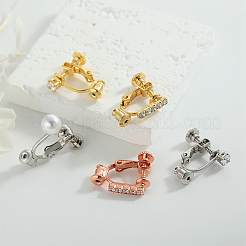 16 шт. 4-х цветная латунь с хрустальными стразами в виде клипсы&nbsp;FIND-SP0003-98