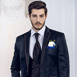 2шт. брошь-бутоньерка из шелковой ткани&nbsp;JEWB-CP0001-42