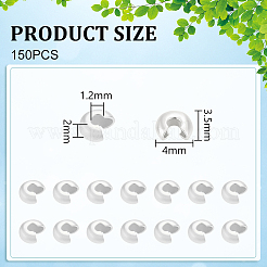 150 шт. латунная крышка для обжимного бисера&nbsp;KK-UN0003-84S