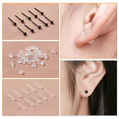 600 шт. двухцветные пластиковые серьги-гвоздики с маленькими шариками EJEW-NB0001-09