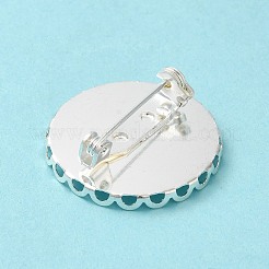 アイアン製ブローチパーツ  真鍮製トレイ付き  フラットラウンド  銀  26mm  ピン：0.8mm  トレイ：25mm&nbsp;IFIN-G051-S