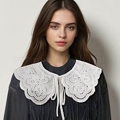 取り外し可能なポリエステル刺繍レディースカラー  ミニマント  服飾材料  ホワイト  450x150mm&nbsp;DJ-PW-WG59603-03