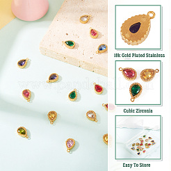 20 шт. 10-х цветные подвески из нержавеющей стали 304 с микропаве из кубического циркония&nbsp;STAS-TA0002-93