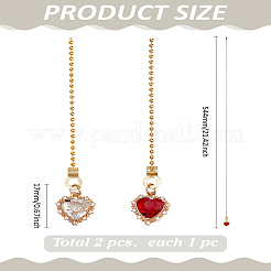 2 шт. подвески в форме сердца из латуни с кубическим цирконием для потолочного вентилятора с удлинителями цепочек&nbsp;PALLOY-LP00057