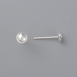 304ステンレススチールスタッドピアス金具  銀  14x5mm  ピン：0.8mm&nbsp;STAS-H436-25S-5mm