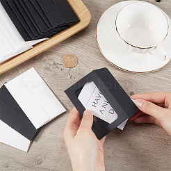 60 шт. 2-цветные прямоугольные бумажные мини-конверты для подарочных карт с полым видимым окошком CON-CP0001-005