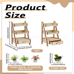 4 Stück 4 Stile Harz Topfpflanzen Display Ornamente&nbsp;AJEW-LP0002-38