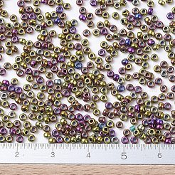 MIYUKIラウンドロカイユビーズ  日本製シードビーズ  （rr188)メタリックパープルゴールドアイリス  11/0  2x1.3mm  穴：0.8mm  約1100PCS /ボトル  10 G /ボトル&nbsp;SEED-JP0008-RR0188
