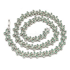 Ожерелья со звеньями-бабочками из латуни с покрытием из латуни и кубическим цирконием NJEW-A031-03P-02