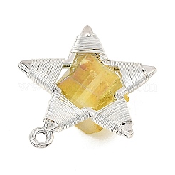 Pendentifs en quartz naturel facetté électroplaqué&nbsp;PALLOY-TA00443-04