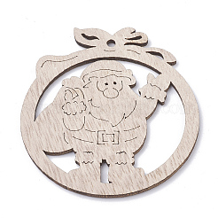 Неокрашенные деревянные большие кулоны WOOD-S040-08