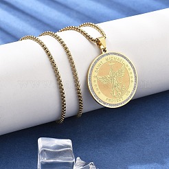 201 кулон из нержавеющей стали со стразами для женщин&nbsp;LS-NJEW-U021-02G