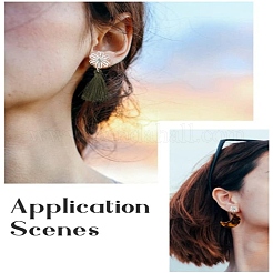 30 шт. 5 стиля фурнитуры для сережек-гвоздиков из нержавеющей стали 304 STAS-YW0001-87