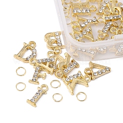 Кабошоны со стразами из сплава в 26 стилях&nbsp;MRMJ-YW0002-005G