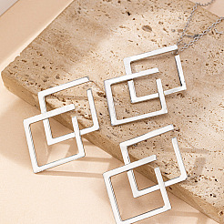 Комплект из ожерелья с подвеской в виде ромба и серег-гвоздиков из сплава&nbsp;FS-WG63DA9-01