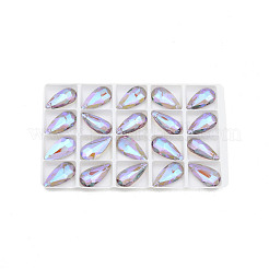 多面的なガラスペンダントを電気  ティアドロップ  ライラック  24x12x6mm  穴：1.2mm&nbsp;EGLA-N006-053