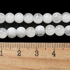 クラックガラスビーズ  ロンデル  透明  6mm&nbsp;X1-GLAA-U001-6mm-07