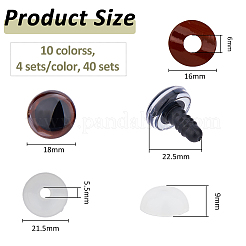 40 набор 10-х цветных пластиковых глаз для кукольных поделок KY-FH0001-42B