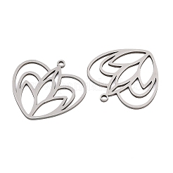 Pendentifs creux en acier inoxydable 201&nbsp;STAS-B135-03P