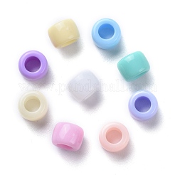 キッズジュエリーのための混合色分厚いアクリルドーナツスペーサービーズ  8x6mm  穴：4mm&nbsp;X-SACR-R746-07