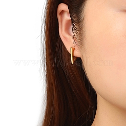 ステンレススチールの三角フープピアス  ゴールドカラー  16.2x18mm&nbsp;PW-WGCD79E-03