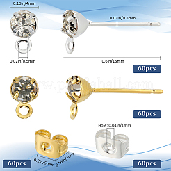 120 шт. 2-х цветная латунная фурнитура для сережек&nbsp;KK-SP0002-35