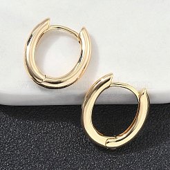 Овальные серьги-кольца из латуни EJEW-D320-09G