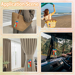 Полиэстер кисточкой кулон украшение HJEW-WH20003-04A-05