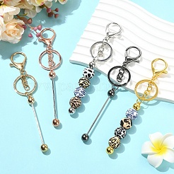 5 個 5 色合金バービーズキーホルダージュエリーメイキング diy 工芸品  合金カニカンと鉄リング付き  ミックスカラー  15.5~15.8cm  1pc /カラー&nbsp;KEYC-YW0001-32